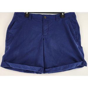 Old Navy Shorts Womens 14 Blue Mid Rise Chino Style Cuffed Casual Shorts